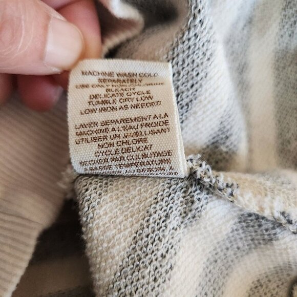 Intimately Free People Jacket‎ Gray Stripe Hooded Tie Waist Lounge Ivory small - Picture 12 of 14